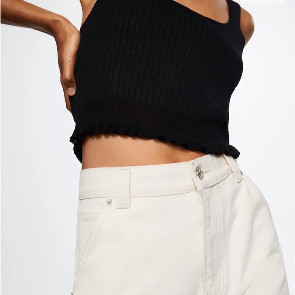 Mango Ribbed Crop Top - Picture 4 of 7
